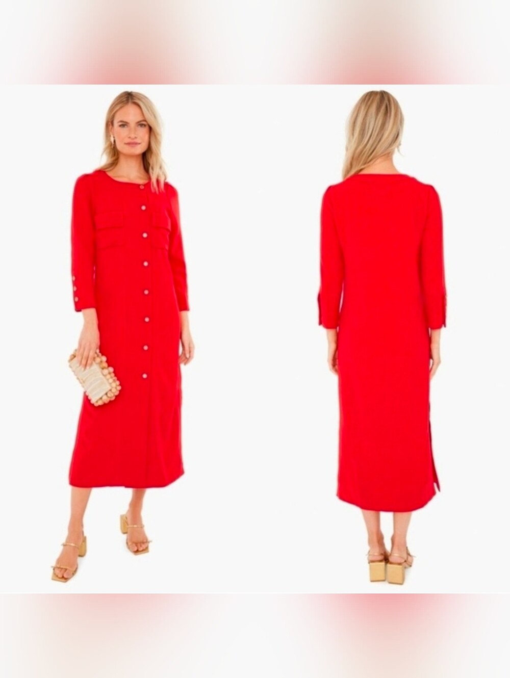 Tuckernuck Barnett Red Button Midi Dress